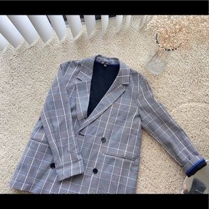 Zara relaxed oversized blazer check street fashion